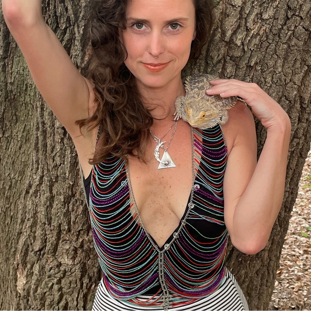 *Vintage*Seed bead body chain vest!